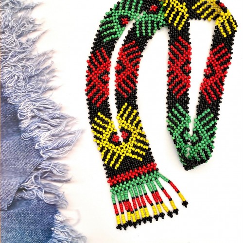 Collier zoulou Injabulo en perles de verre tissé main - Casa Nomade Collier zoulou Injabulo en perles de verre tissé main - Casa Nomade