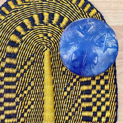Boite touareg ronde en cuir...