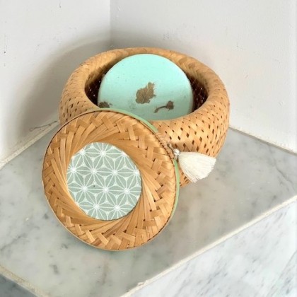 Panier en bambou tressé 14 cm Mint - Casa Nomade