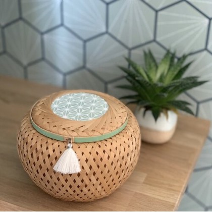 Panier en bambou tressé 13 cm Mint
