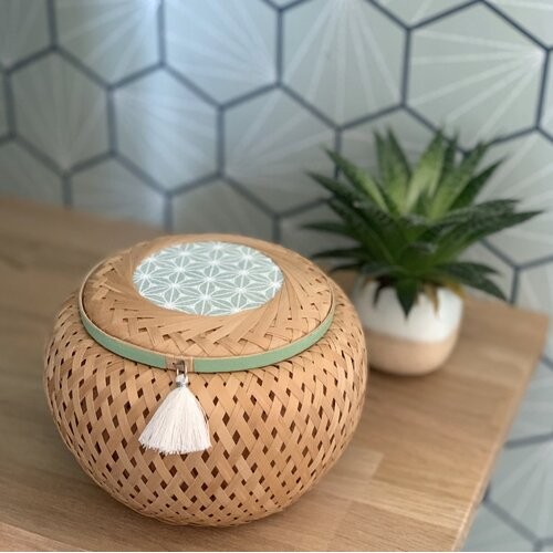 Panier en bambou tressé 13 cm Mint Panier en bambou tressé 13 cm Mint