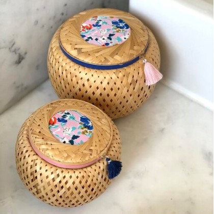 Set de 2 paniers en bambou tressé Liberty - Casa Nomade