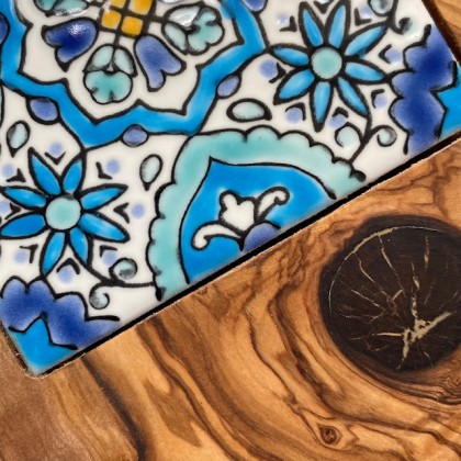 Planche en bois d’olivier et faïence - Casa Nomade
