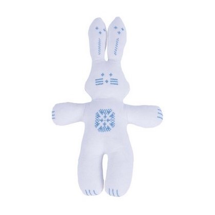 Peluche brodée en coton Conejo bleu - Casa Nomade