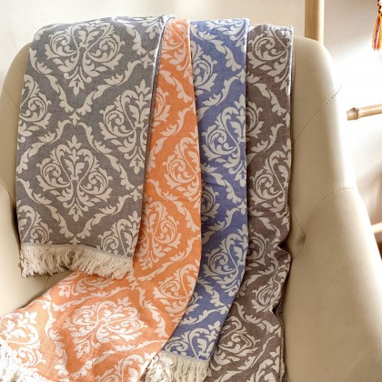 Fouta Peshtemal Jacquard corail - Casa Nomade