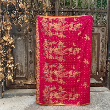 Sarong traditionnel batik Mérak thyrien en coton - Casa Nomade