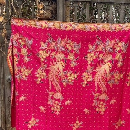 Sarong traditionnel batik Mérak thyrien en coton - Casa Nomade