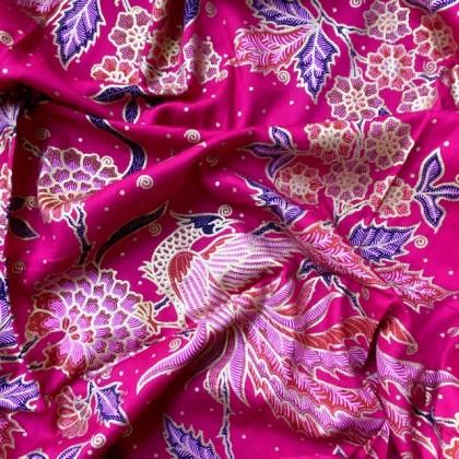 Sarong traditionnel batik Mérak thyrien en coton - Casa Nomade