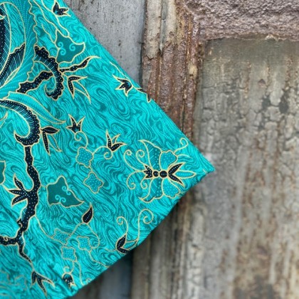 Sarong traditionnel batik Mérak vert en coton - Casa Nomade