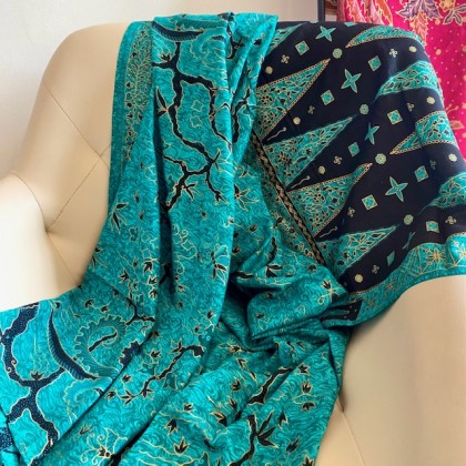 Sarong traditionnel batik Mérak vert en coton - Casa Nomade