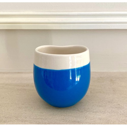 Tasse à café en faïence faite main (bleu) - Casa Nomade