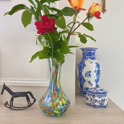 Vase tulipe en verre soufflé Cielo - Casa Nomade