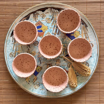 Tasse mouchetée saumon faite main - Casa Nomade