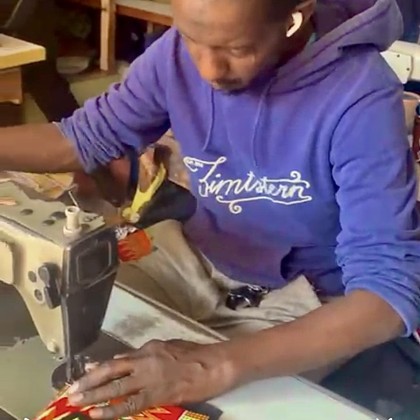 Housse de coussin feuilles en wax - Casa Nomade