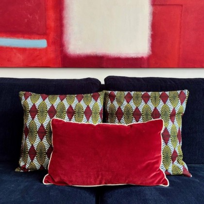 Housse de coussin motifs géométriques en wax - Casa Nomade