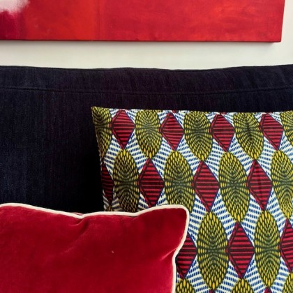 Housse de coussin motifs géométriques en wax - Casa Nomade