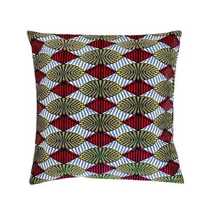 Housse de coussin motifs géométriques en wax - Casa Nomade