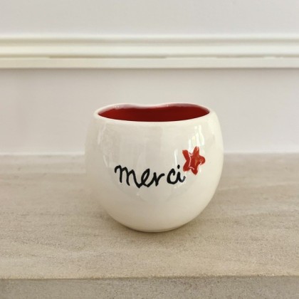 Tasse Merci en faïence faite main - Casa Nomade