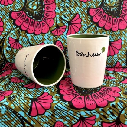 Mug Bonheur en faïence fait main - Casa Nomade
