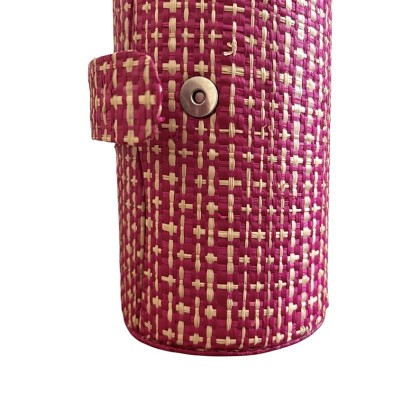 Boite rose en raphia tissé - Casa Nomade