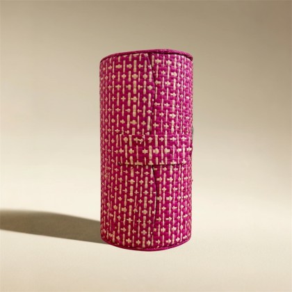 Boite rose en raphia tissé - Casa Nomade