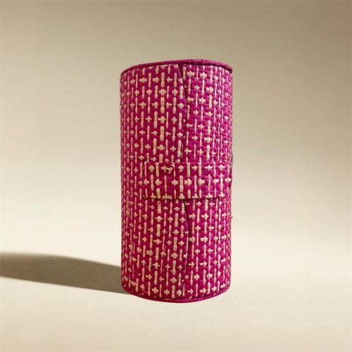 Boite rose en raphia tissé - Casa Nomade