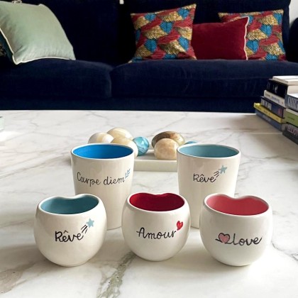 Tasse Love en faïence faite main - Casa Nomade