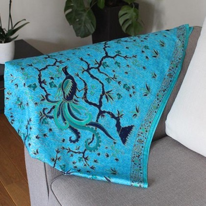 Sarong en coton traditionnel batik turquoise - Casa Nomade