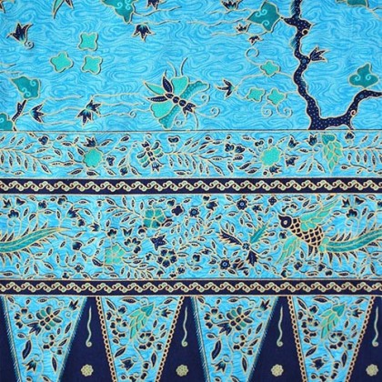Sarong en coton traditionnel batik turquoise - Casa Nomade