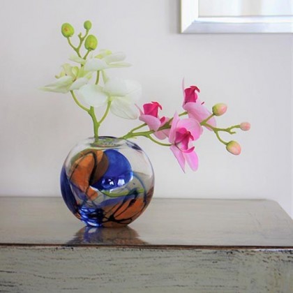 Vase boule en verre soufflé bicolore fait main - Casa Nomade