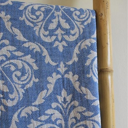 Fouta peshtemal jacquard bleu - Casa Nomade