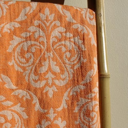 Fouta Peshtemal Jacquard corail - Casa Nomade