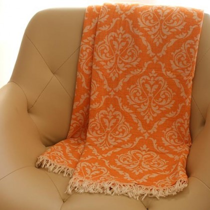 Fouta Peshtemal Jacquard corail - Casa Nomade