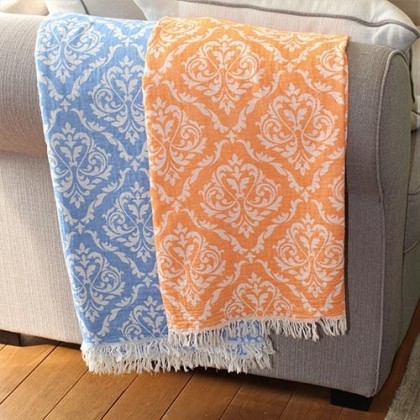 Fouta Peshtemal Jacquard corail - Casa Nomade