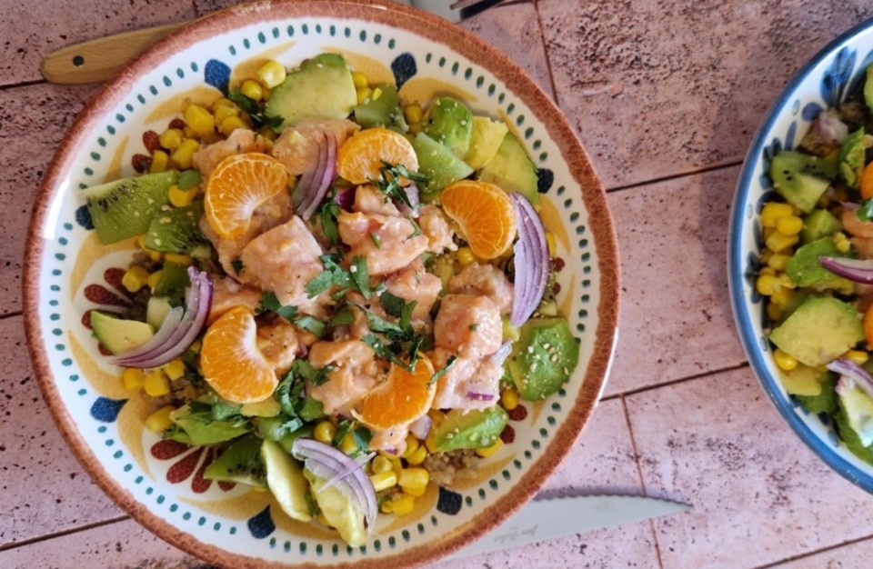 Ceviche de truite à l’avocat et au maïs